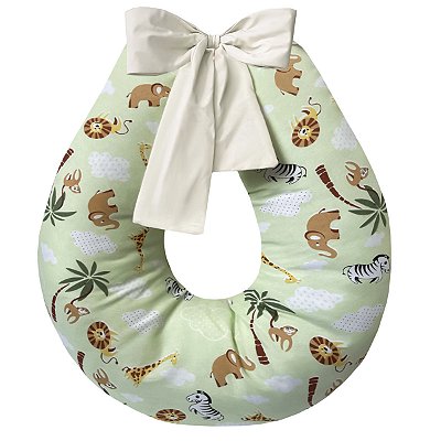 Almofada Amamentação Extra Grande 100% Algodão Safari Verde