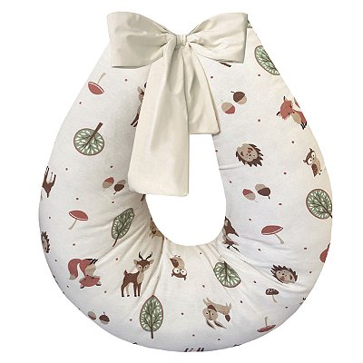 Almofada Amamentação Extra Grande Premium 100% Algodão Raposa