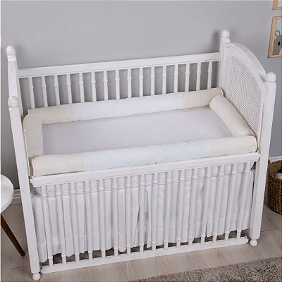 Kit Berço Bebê Guipir 100% Algodão Palha