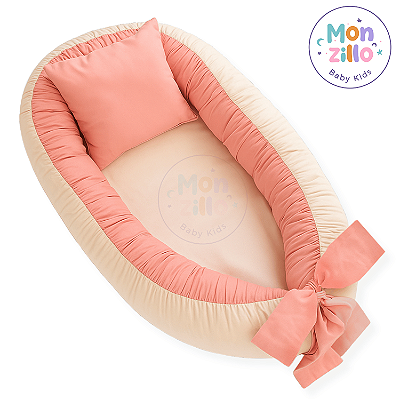 Ninho Para Bebê Redutor De Berço Micropercal 400 Fios Rose e Palha