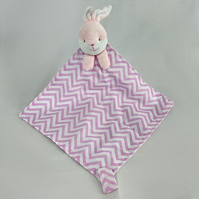 Naninha Bebê Com Prendedor de Chupeta Chevron Rosa