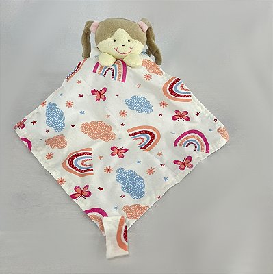 Naninha Bebê Com Prendedor de Chupeta Arco-íris