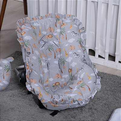 Capa Para Bebê Conforto Universal Safari Cinza