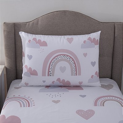Jogo Lençol cama Solteiro Menina Arco íris