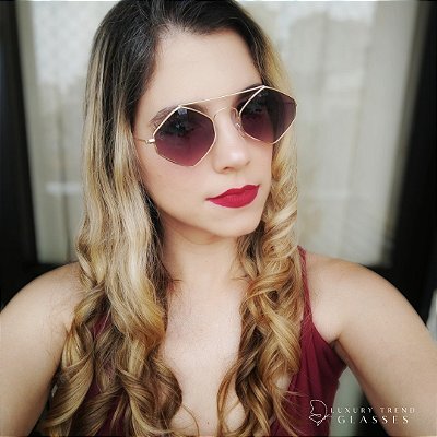 Óculos de Sol Aline - Rose com Marrom