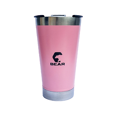 Copo Térmico Inox Bear Kodiak com Abridor e Tampa Rosa 580 ml