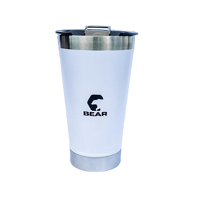 Copo Térmico Inox Bear Kodiak com Abridor e Tampa Branco 580 ml