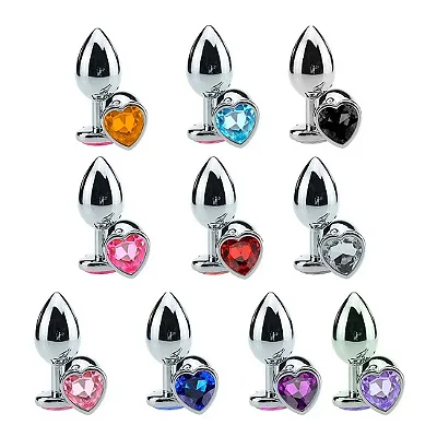 Plug Anal Cônico com Cristal Formato Coração P Sexy Import