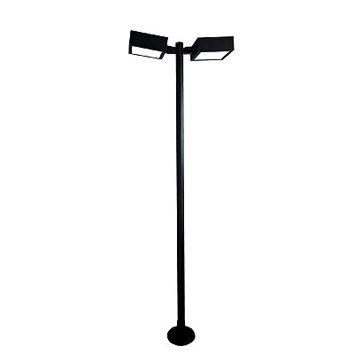 Poste Jardim Quadrado Duplo E-27