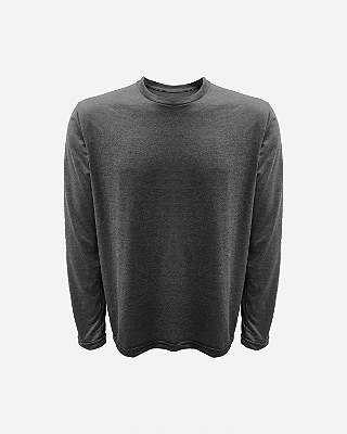 Camiseta JUST GO Slim Manga Longa Grafite