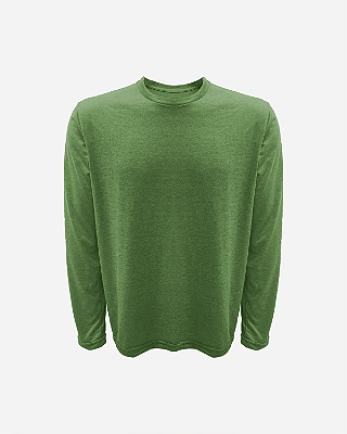 Camiseta JUST GO Slim Manga Longa Verde