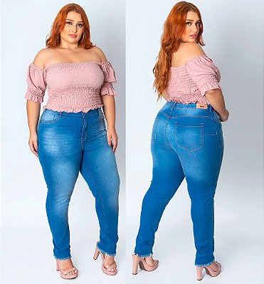Calça Mom Jeans Plus Size 46 ao 56 Super Estilosa Destroid Desfiado