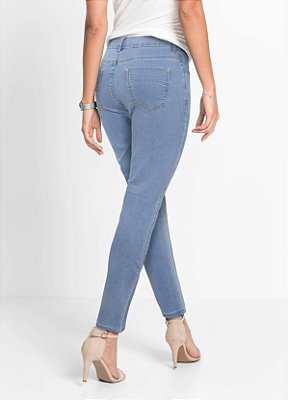 Calça Jeans Feminina Skinny Azul Claro Plus