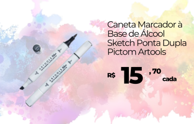 Caneta Marcador à Base de Álcool Sketch Pictom