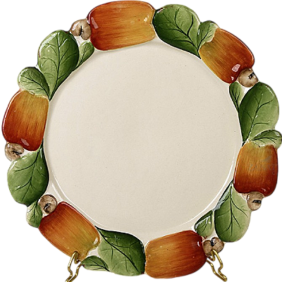 Sousplat com relevo de caju