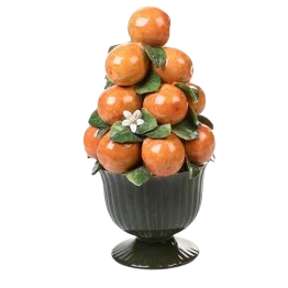 TAÇA PALMEIRA VERDE COM PIRAMIDE DE LARANJA