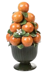 TAÇA PALMEIRA VERDE COM PIRAMIDE DE LARANJA