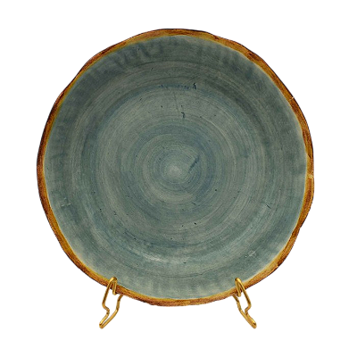 Prato de sobremesa amassado Plumaria