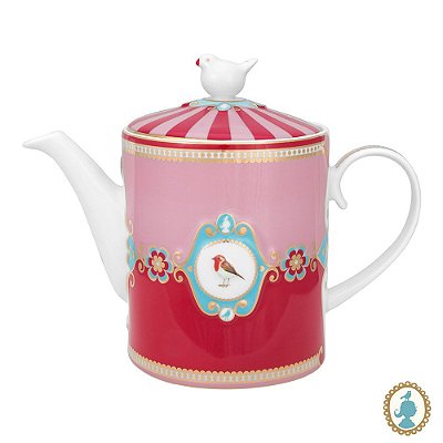 Bule Medallion Rosa/Vermelho - Love Birds