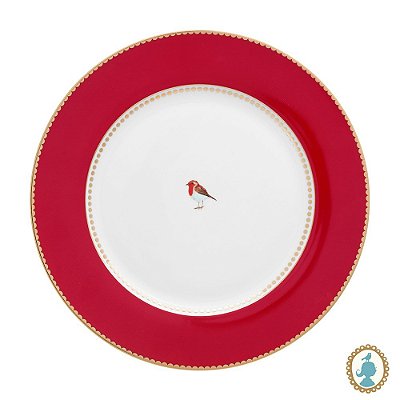Prato de Jantar Vermelho - Love Birds