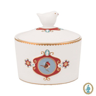 Açucareiro Medallion Branco - Love Birds