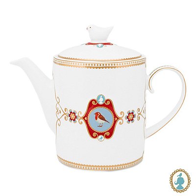 Bule Medallion Branco - Love Birds