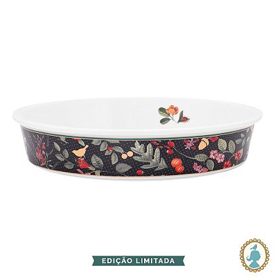 Travessa p/ Forno Redonda Overall 25 Azul - Winter Wonderland