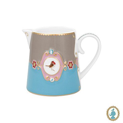 Jarra Pequena Medallion Azul/Cáqui - Love Birds