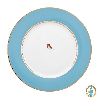 Prato de Jantar Azul - Love Birds