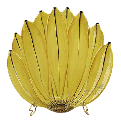 PRATO SOBREMESA PENCA DE BANANA AMARELO