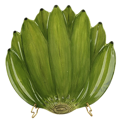 PRATO SOBREMESA PENCA DE BANANA VERDE