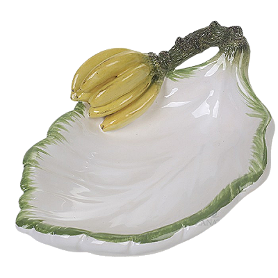 PETISQUEIRA BRANCA 1 FOLHA PINCELADO VERDE PENCA DE BANANA