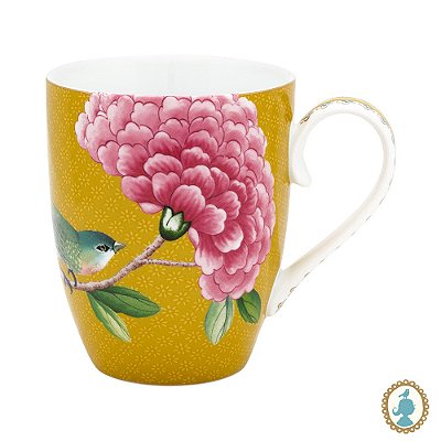Caneca Grande Amarela - Blushing Birds
