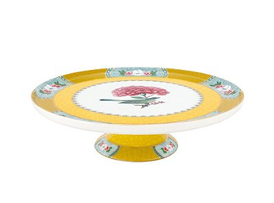 Prato p/ Bolo Pequeno Amarelo - Blushing Birds