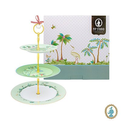 Prato p/ Doces 3 Andares Verde - Jolie