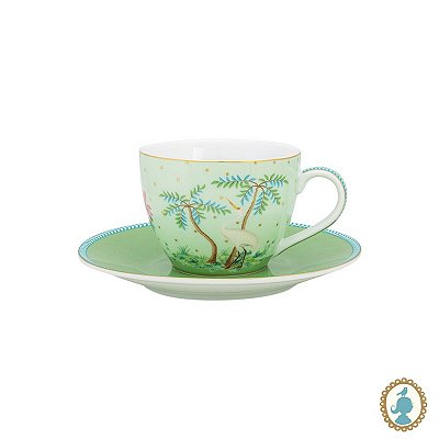 Xícara de Cafezinho Dots Verde - Jolie