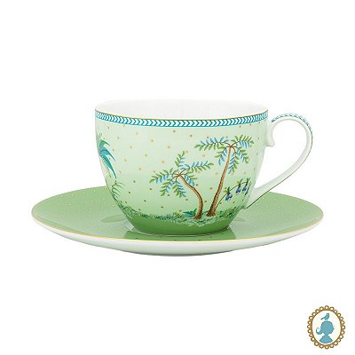 Xícara de Chá Dots Verde - Jolie