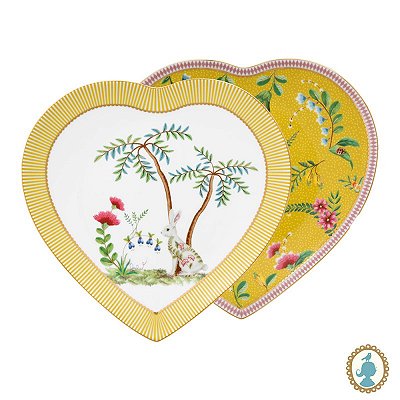Set/2 Pratos em Forma de Coração Amarela - La Majorelle