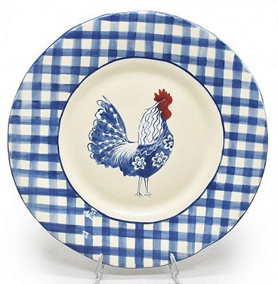 PRATO RASO AMASSADO XADREZ GALO AZUL