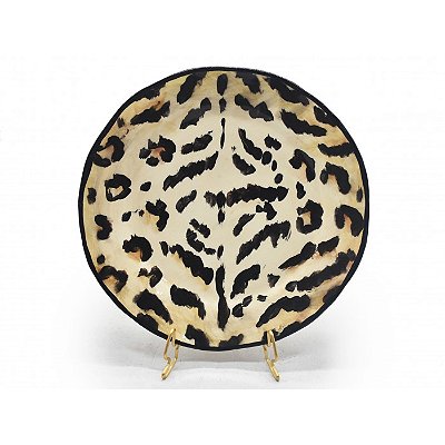 PRATO SOBREMESA AMASSADO PELE DE ONÇA