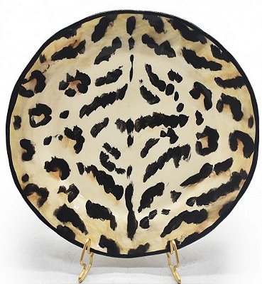 PRATO SOBREMESA AMASSADO PELE DE ONÇA