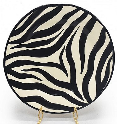 PRATO SOBREMESA AMASSADO PELE DE ZEBRA