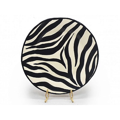 PRATO SOBREMESA AMASSADO PELE DE ZEBRA