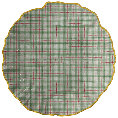 Sousplat Xadrez verde com ouro