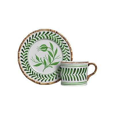 XICARAS DE CHÁ COLORFUL HANDMADE VERDE