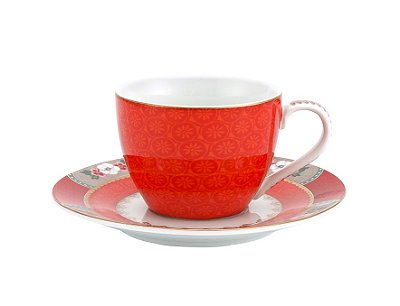 Xícara de Cafezinho Vermelho - Blushing Birds