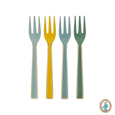 Set/4 Garfos Esmaltados Coloridos - Blushing Birds