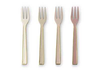 Set/4 Garfos Esmaltados Rosa/Off White - Spring to Life