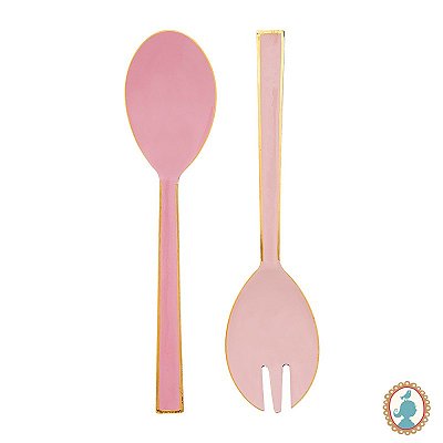 Set/2 Colheres p/ Salada Esmaltadas Rosa - Spring to Life