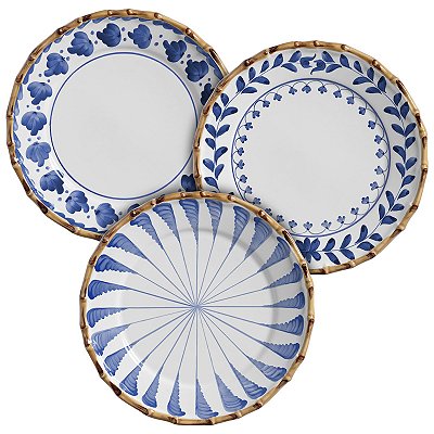 PRATOS RASOS COLORFUL HANDMADE AZUL